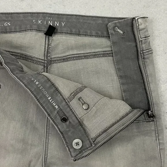White House Black Market Jeans Womens Size 6S Gray Skinny Ankle Side Zip Stretch - Picture 11 of 12